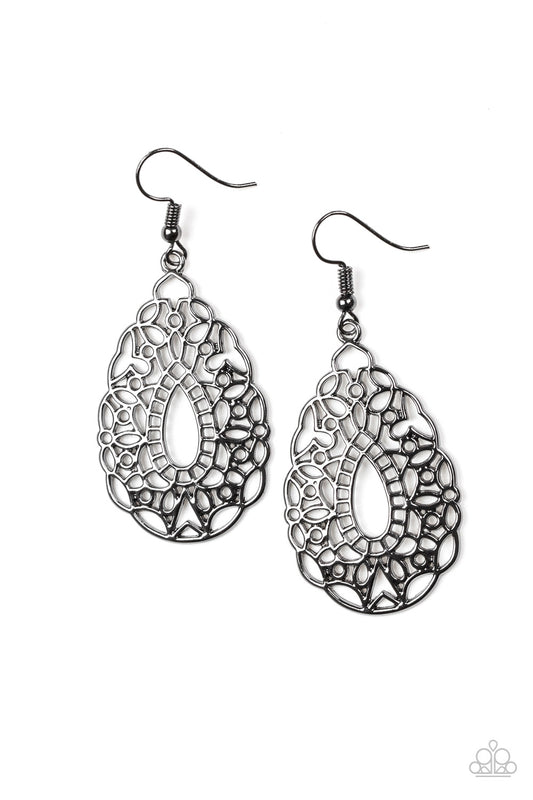 Paparazzi Wisteria Histeria Black Fishhook Earrings