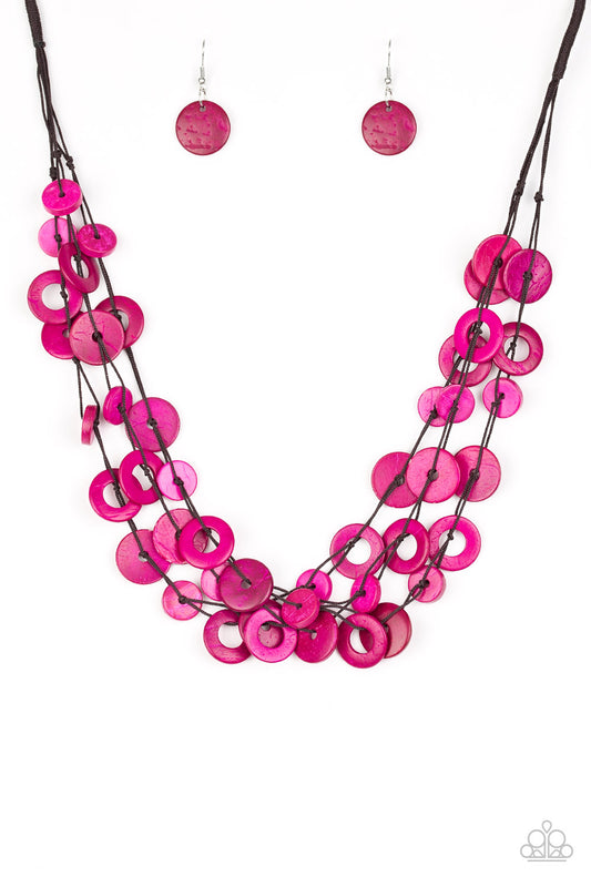 Paparazzi Wonderfully Walla Walla Pink Wood Short Necklace