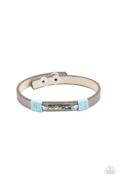 Paparazzi Worth The Hype Blue Single Wrap Snap Bracelet