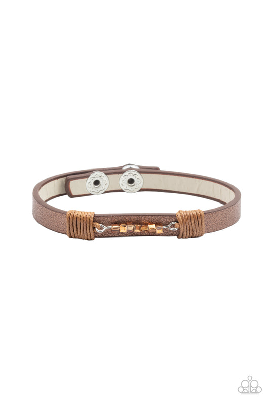 Paparazzi Worth The Hype Copper Single Wrap Snap Bracelet