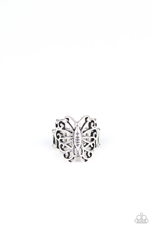 Paparazzi Wouldn't Hurt A Butterfly Silver Ring