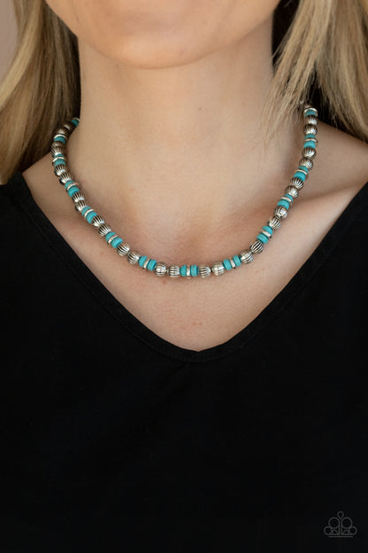 Paparazzi Zen You Least Expect It Blue Short Necklace